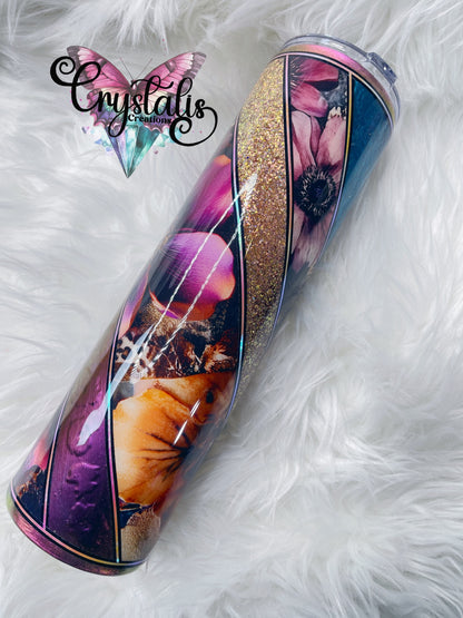Floral Leopard Tumbler - 32oz Plump