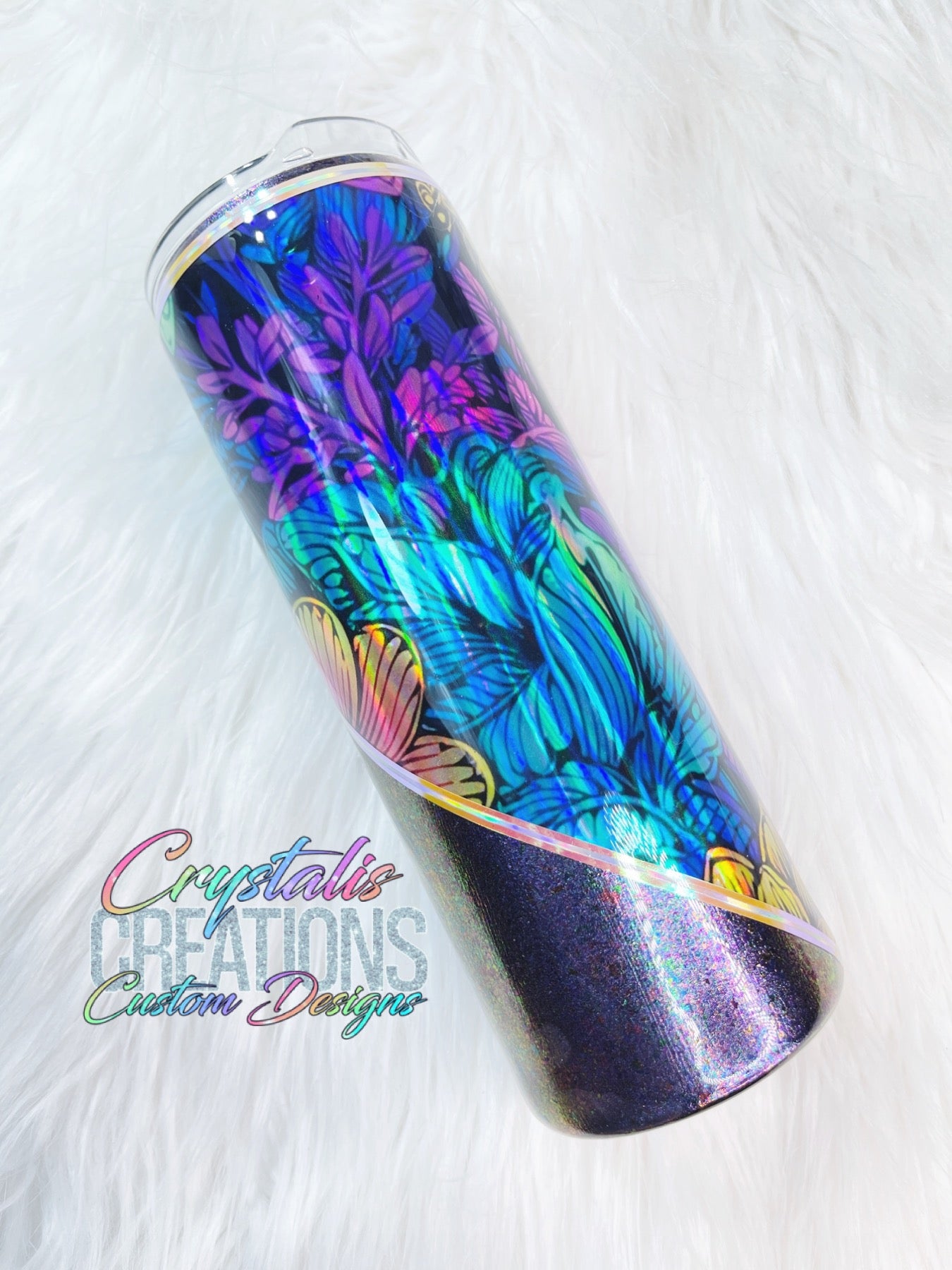 Holographic Bloom Tumbler - 20oz Skinny