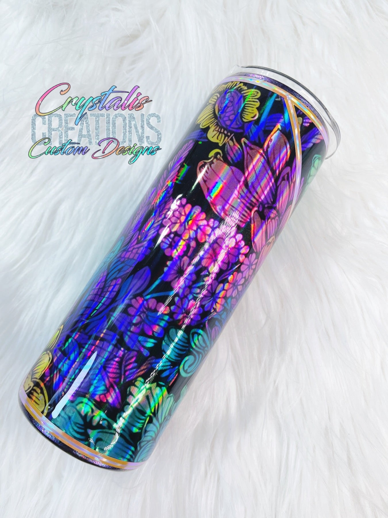 Holographic Bloom Tumbler - 20oz Skinny