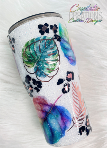 "Let Them" Monstera Leaf Tumbler - 20oz Modern Curve