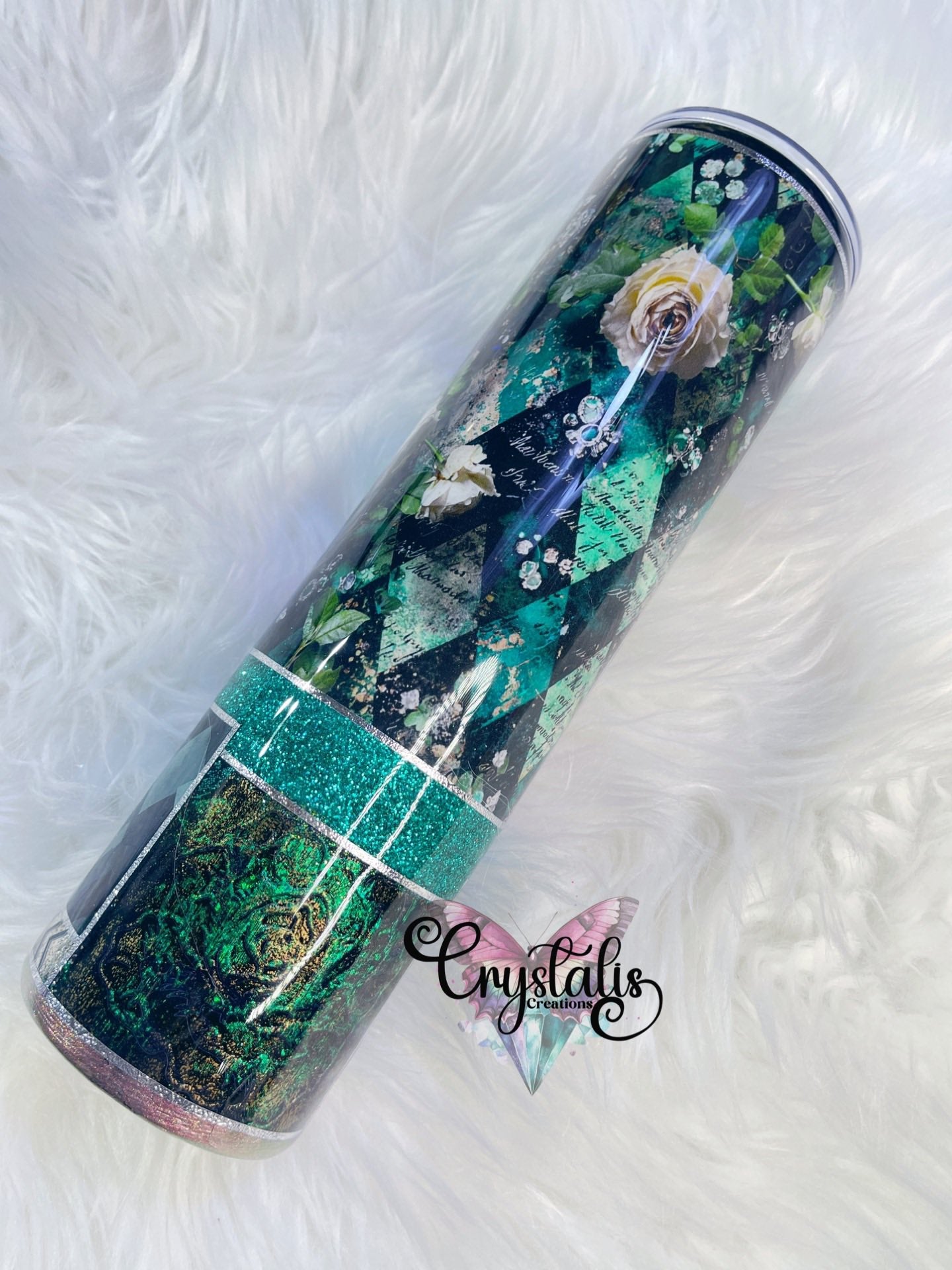 Teal/Pink Chevron Floral Tumbler - 32oz Plump