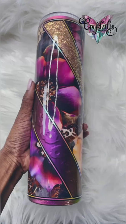 Floral Leopard Tumbler - 32oz Plump