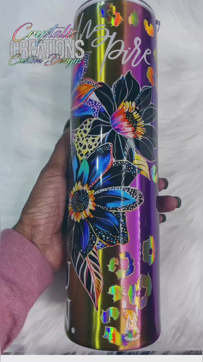 Flower Color Shift Tumbler - 32oz Plump